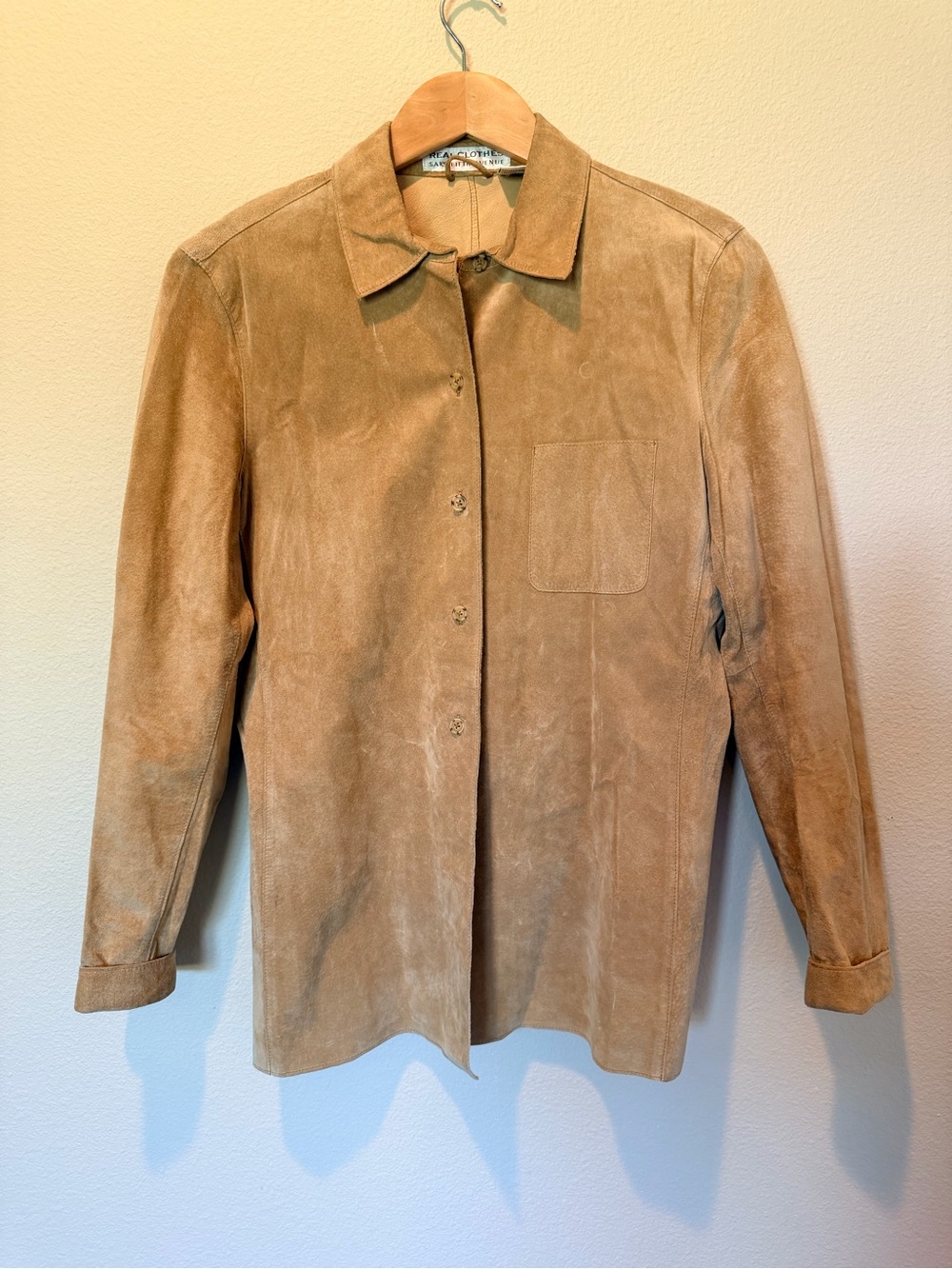 Saks Fifth Avenue Real Clothes Genuine Suede Leather Shacket Size 8 #0281